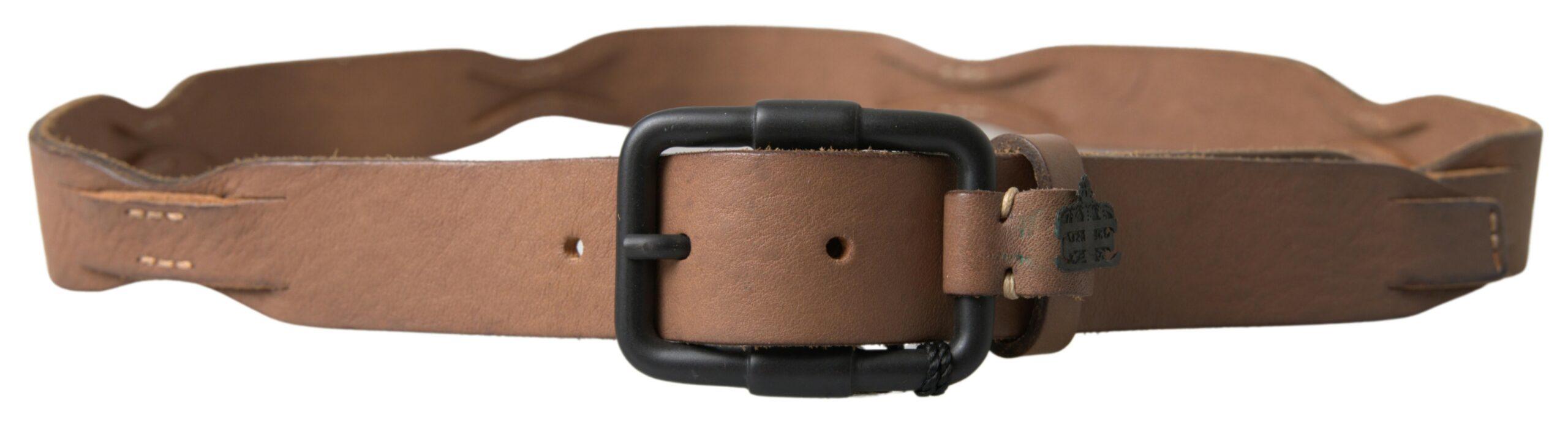 Ermanno Scervino Brown Leather Metal Buckle Waist Men Belt - Ellie Belle