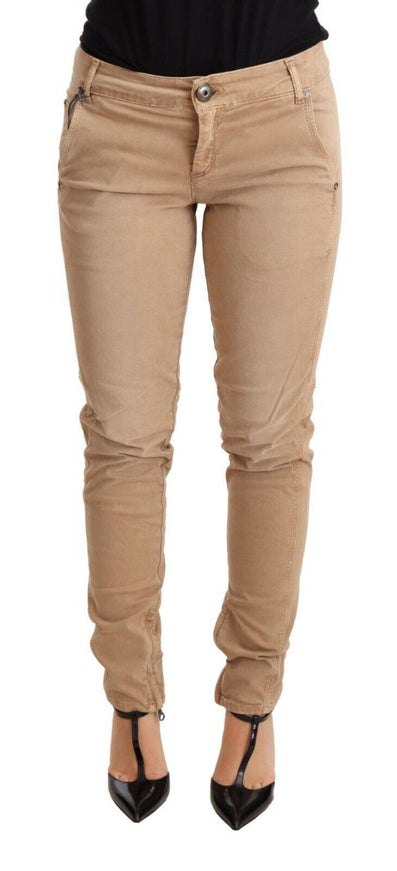 Ermanno Scervino Brown Low Waist Skinny Denim Trouser Cotton Jeans - Ellie Belle