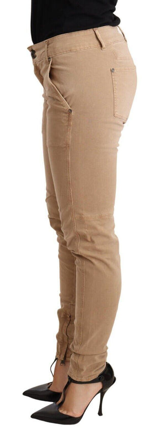 Ermanno Scervino Brown Low Waist Skinny Denim Trouser Cotton Jeans - Ellie Belle