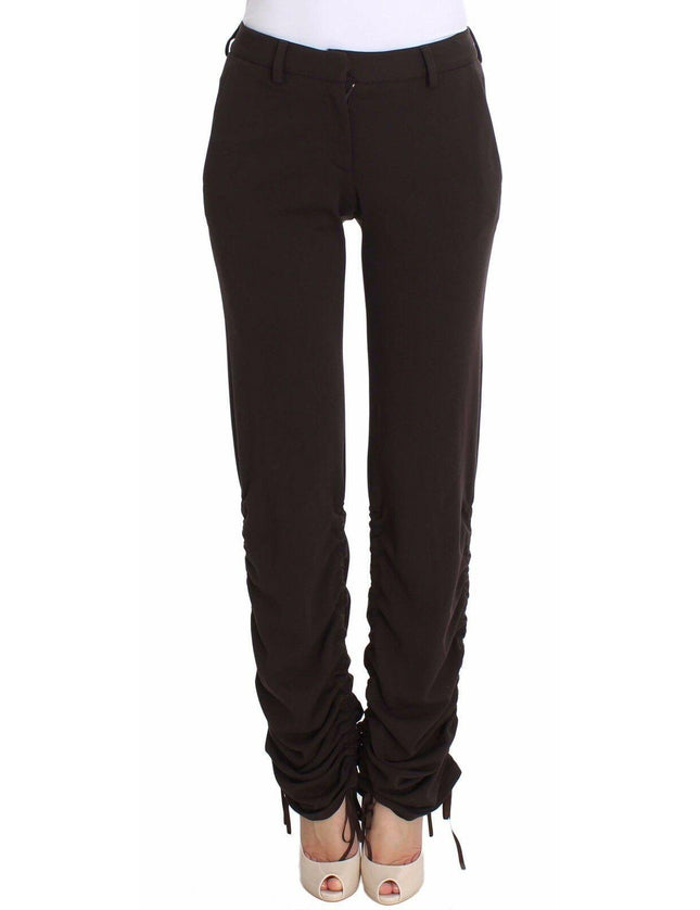 Ermanno Scervino Brown Stretch Casual Trousers Pants - Ellie Belle