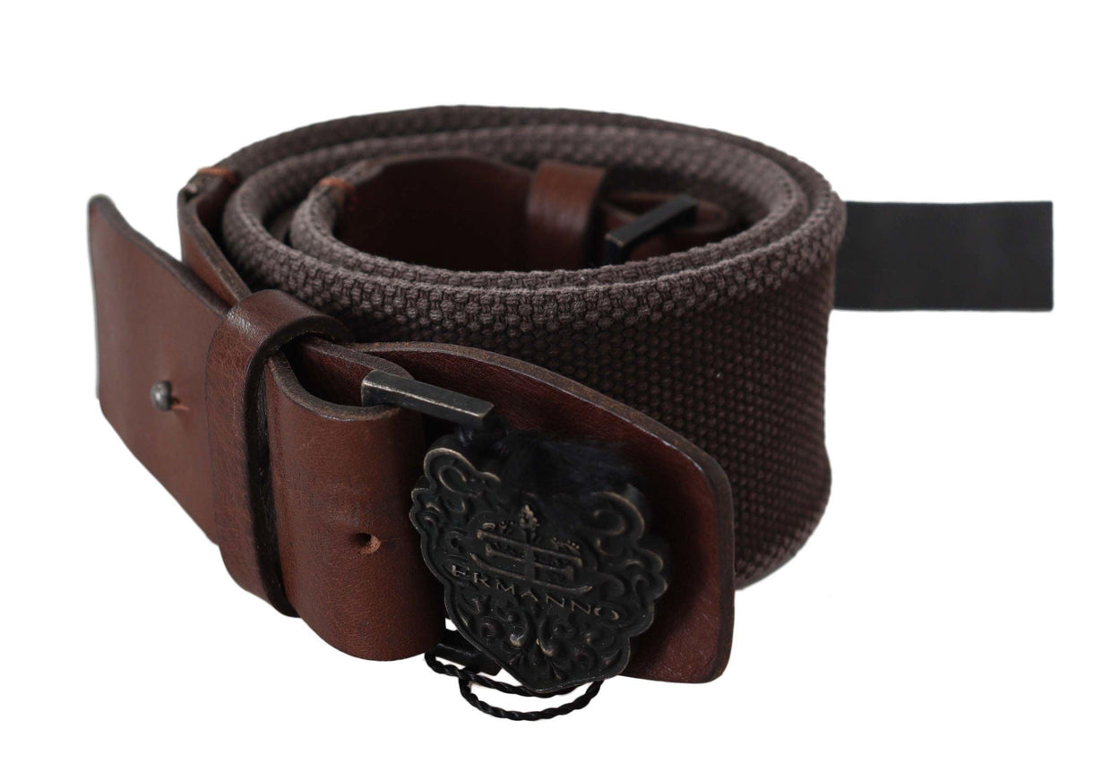 Ermanno Scervino Dark Brown Leather Wide Buckle Waist Belt - Ellie Belle