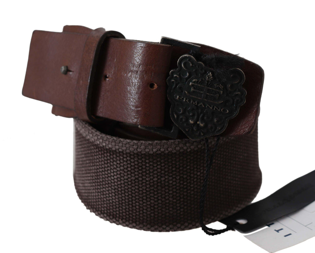 Ermanno Scervino Dark Brown Leather Wide Buckle Waist Belt - Ellie Belle