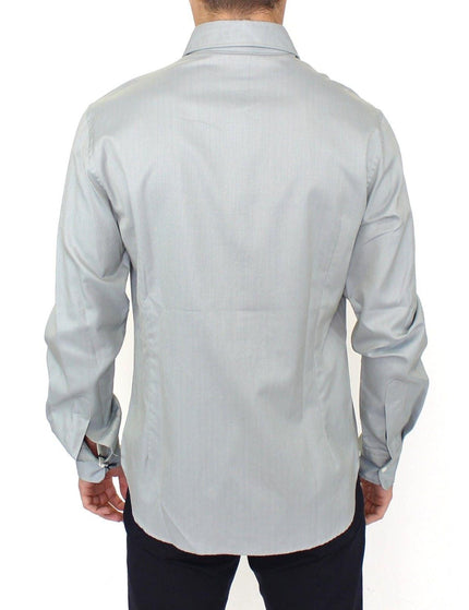 Ermanno Scervino Gray Cotton Long Sleeve Casual Shirt Top - Ellie Belle