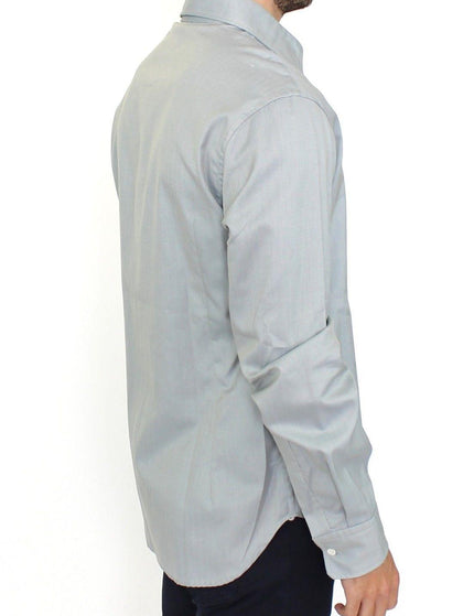 Ermanno Scervino Gray Cotton Long Sleeve Casual Shirt Top - Ellie Belle