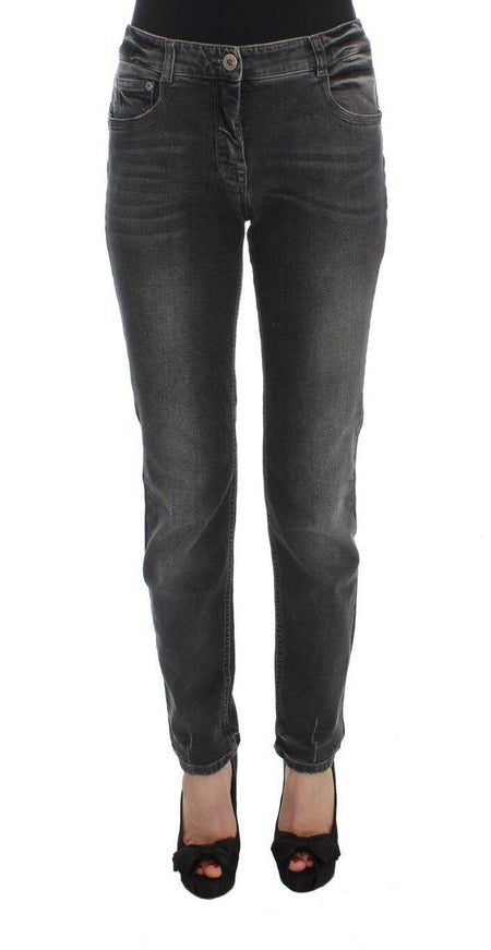 Ermanno Scervino Gray Wash Cotton Blend Stretch Jeans Pants - Ellie Belle