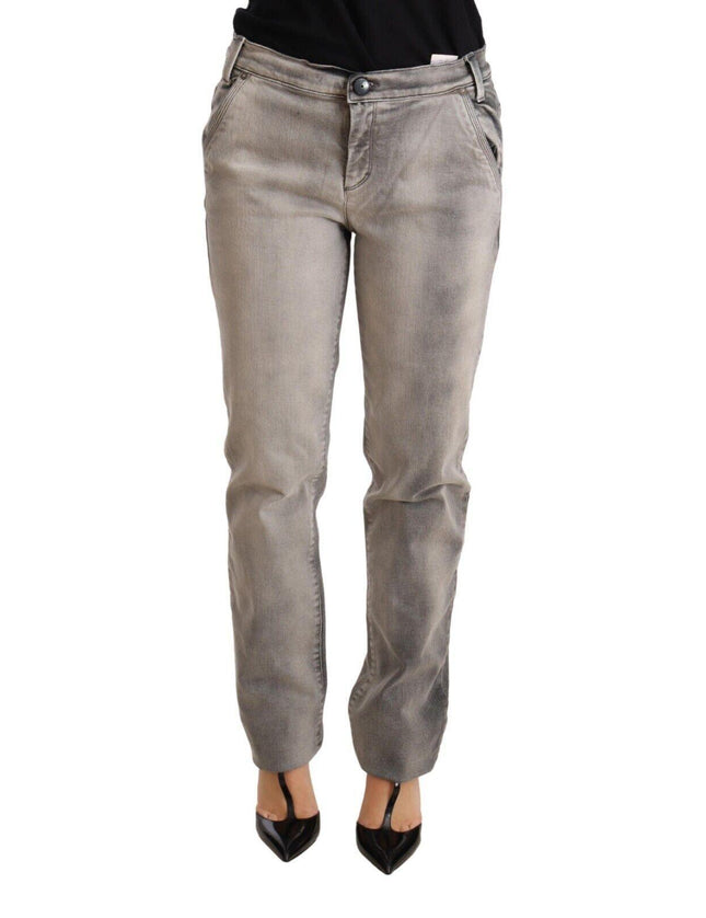 Ermanno Scervino Gray Washed Low Waist Skinny Trouser Cotton Jeans - Ellie Belle