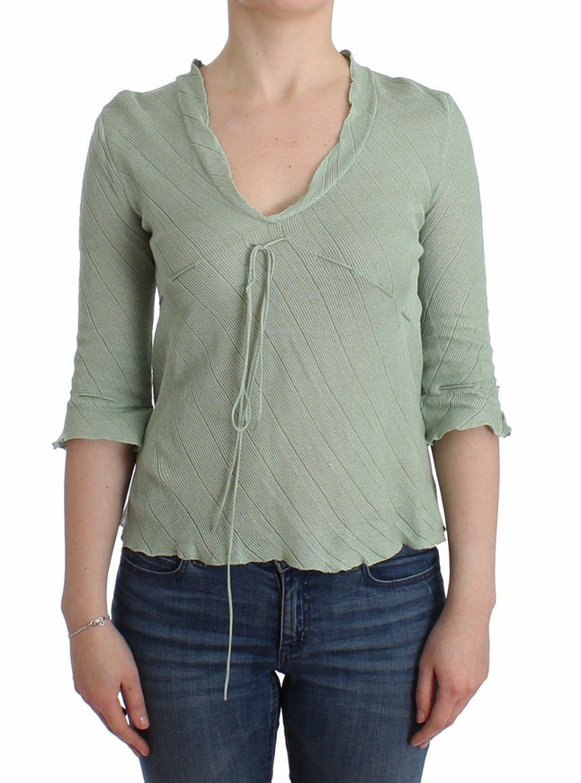 Ermanno Scervino Green Lightweight Knit Sweater Top Blouse