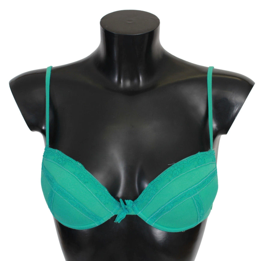 Ermanno Scervino Green Push Up Bra 100% Cotton Underwear