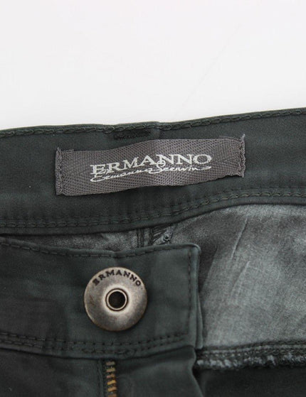 Ermanno Scervino Green Slim Jeans Denim Pants Straight Leg Stretch