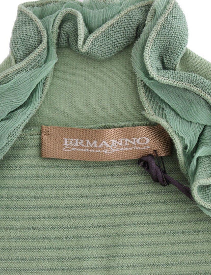Ermanno Scervino Green Wool Blend Striped Long Sleeve Sweater - Ellie Belle