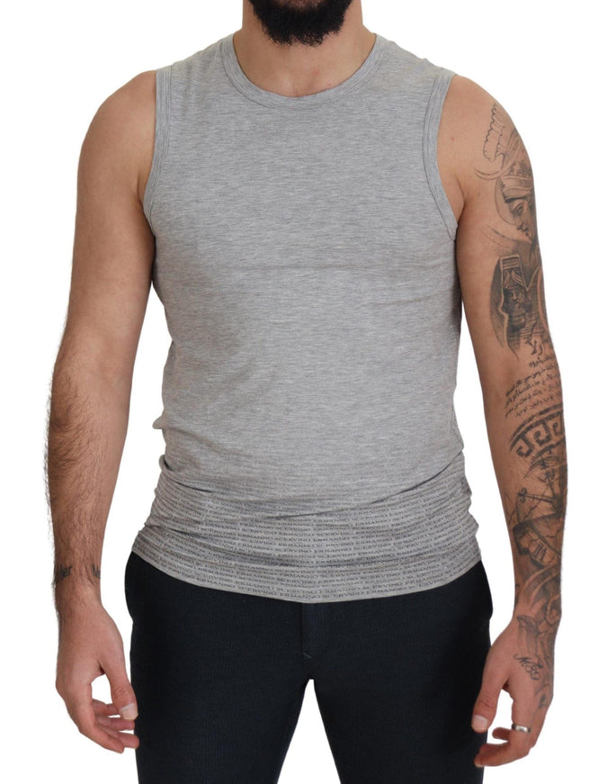 Ermanno Scervino Grey Sleeveless Men Pullover T-shirt - Ellie Belle