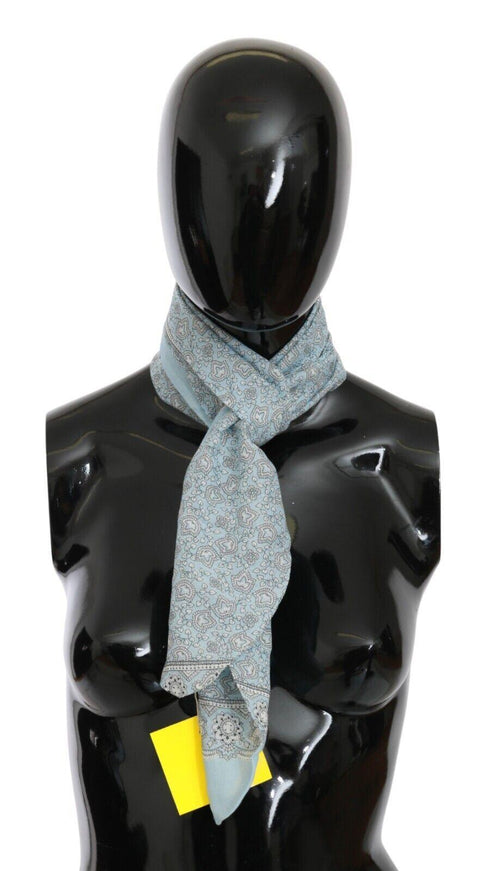 Ermanno Scervino Light Blue Bandana Wrap Shawl Foulard Scarf - Ellie Belle