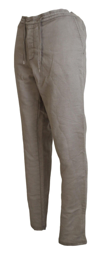 Ermanno Scervino Light Gray Straight Cotton Pants - Ellie Belle