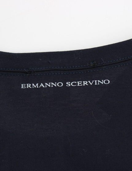 Ermanno Scervino Lingerie Blue Crewneck Cotton Logo T-shirt - Ellie Belle