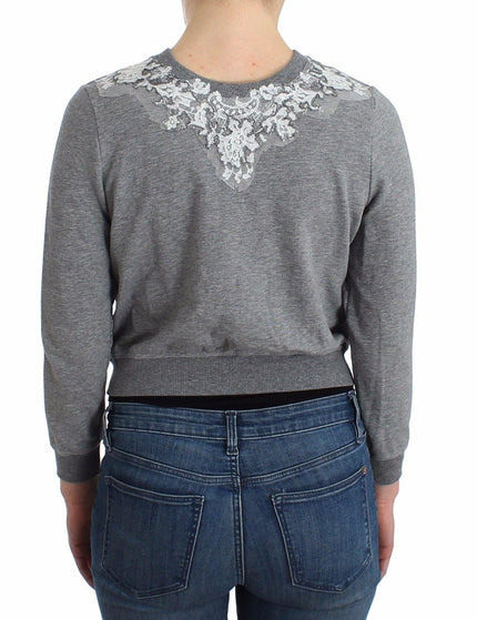 Ermanno Scervino Lingerie Gray Lace Sweater Cardigan Top