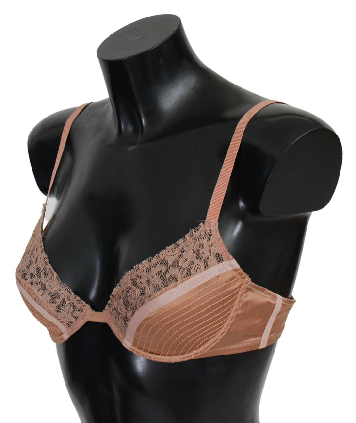 Ermanno Scervino Nude Lace Push Up Silk Underwear