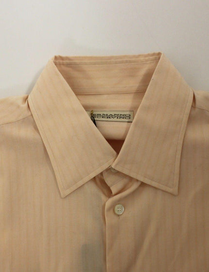 Ermanno Scervino Orange Cotton Striped Casual Shirt Top - Ellie Belle