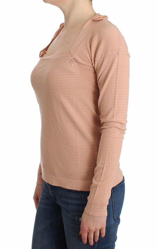 Ermanno Scervino Orange Wool Blend Striped Long Sleeve Top