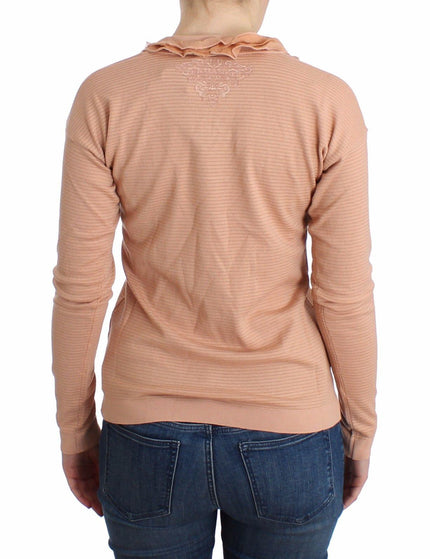 Ermanno Scervino Orange Wool Blend Striped Long Sleeve Top