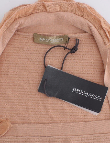 Ermanno Scervino Orange Wool Blend Striped Long Sleeve Top