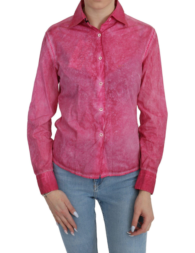Ermanno Scervino Pink Collared Long Sleeve Shirt Blouse Top - Ellie Belle
