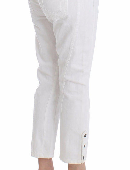 Ermanno Scervino White Cropped Jeans Denim Pants Branded Capri