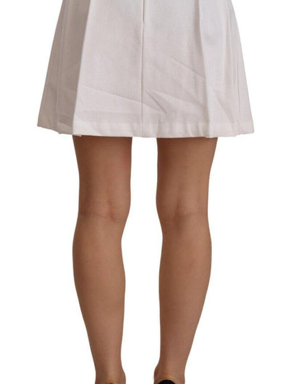 Ermanno Scervino White High Waist A-line Mini Cotton Skirt - Ellie Belle