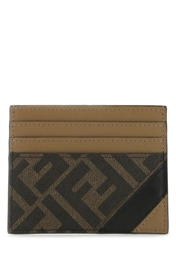 Fendi Brown Fabric Card Holder - Ellie Belle