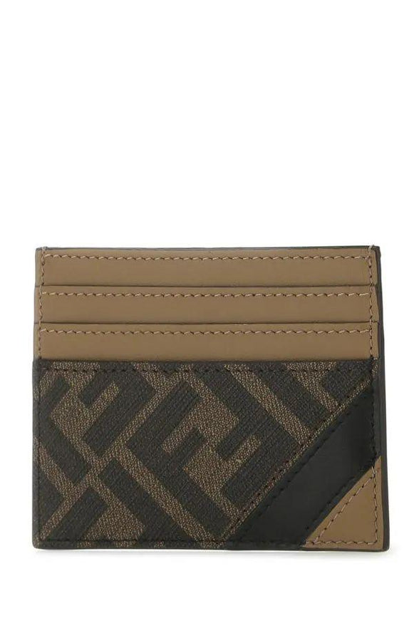 Fendi Brown Fabric Card Holder - Ellie Belle