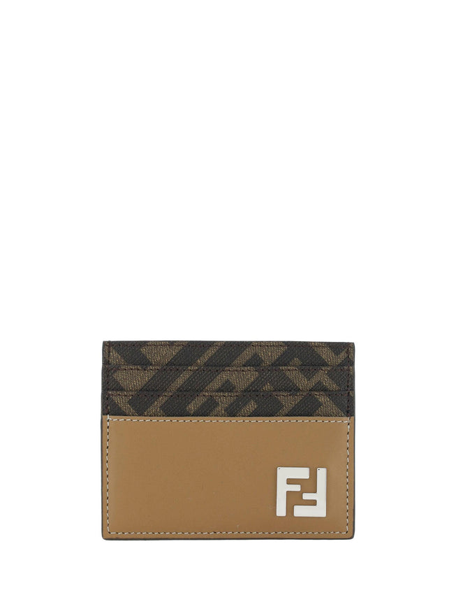 Fendi Dark Brown Calf Leather Card Holder - Ellie Belle