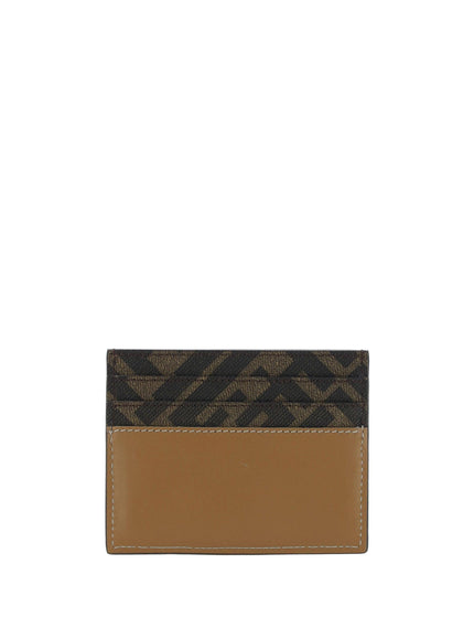 Fendi Dark Brown Calf Leather Card Holder - Ellie Belle