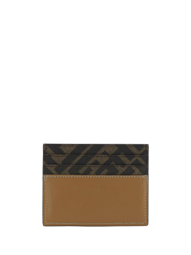 Fendi Dark Brown Calf Leather Card Holder