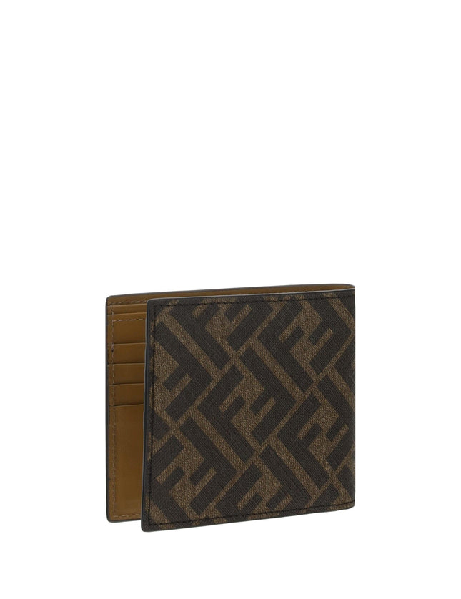 Fendi Fabric and Leather Brown Bifold Wallet - Ellie Belle