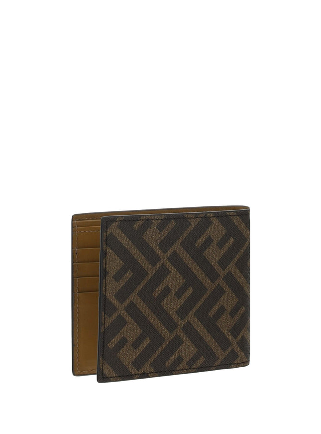 Fendi Fabric and Leather Brown Bifold Wallet - Ellie Belle