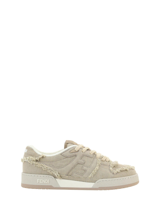 Fendi Grey Calf Leather Low Top Sneakers - Ellie Belle