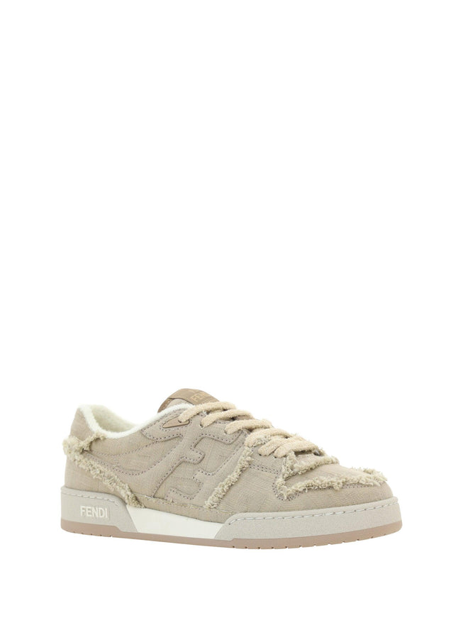 Fendi Grey Calf Leather Low Top Sneakers - Ellie Belle