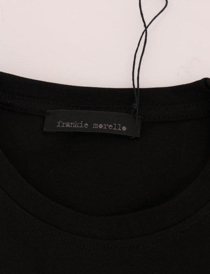Frankie Morello Black Cotton RIDERS Crewneck T-Shirt - Ellie Belle