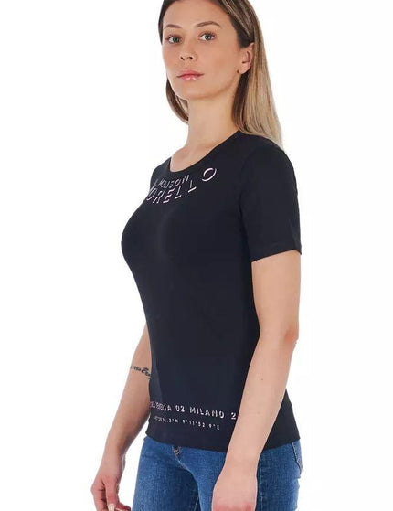 Frankie Morello Black Cotton Tops & T-Shirt - Ellie Belle