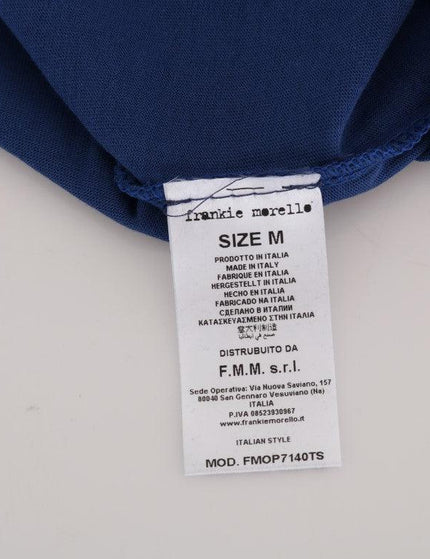 Frankie Morello Blue Cotton RIDERS Crewneck T-Shirt - Ellie Belle