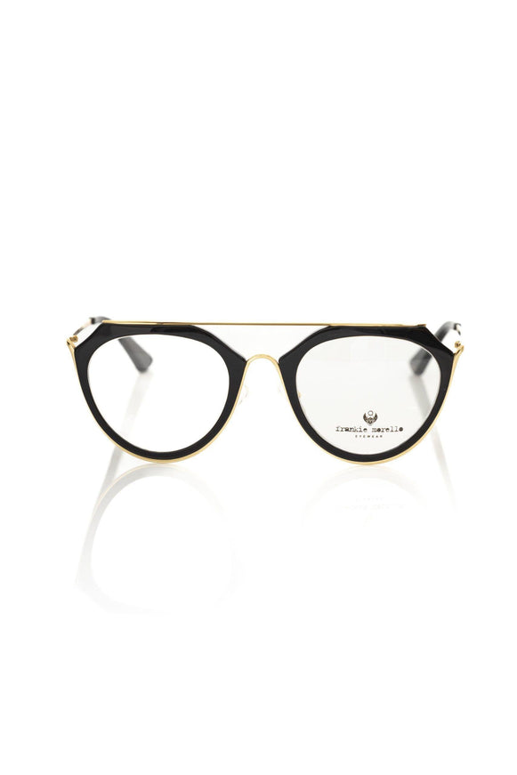 Frankie Morello Chic Aviator Eyeglasses with Black and Gold Accents - Ellie Belle