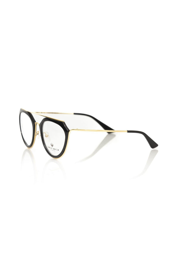 Frankie Morello Chic Aviator Eyeglasses with Black and Gold Accents - Ellie Belle