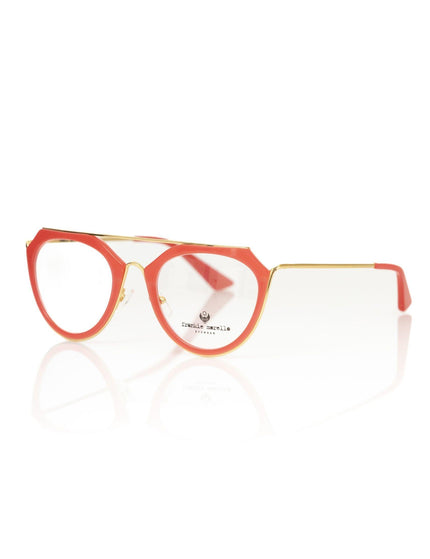 Frankie Morello Chic Aviator Eyeglasses with Coral Accent - Ellie Belle