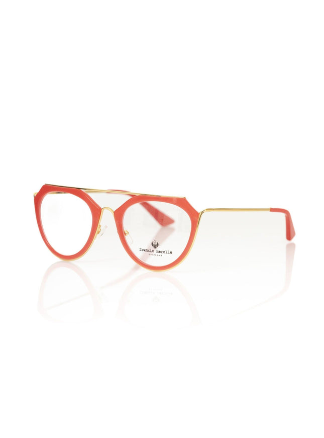 Frankie Morello Chic Aviator Eyeglasses with Coral Accent - Ellie Belle