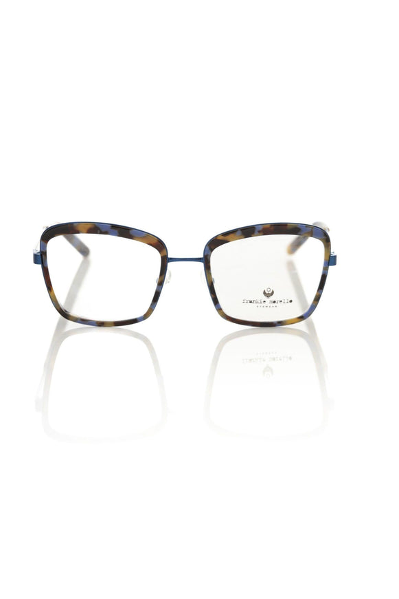 Frankie Morello Chic Blue Havana Square Eyeglasses - Ellie Belle