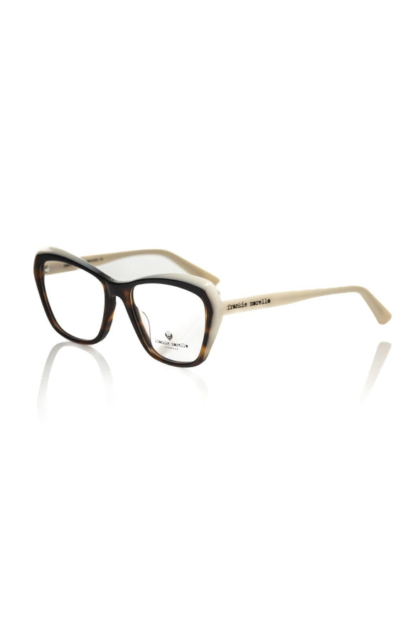 Frankie Morello Chic Cat Eye Cream-and-Turtle Pattern Eyeglasses - Ellie Belle