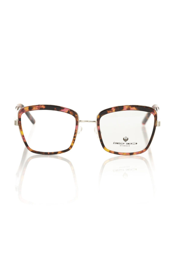 Frankie Morello Chic Red Havana Pattern Square Eyeglasses - Ellie Belle