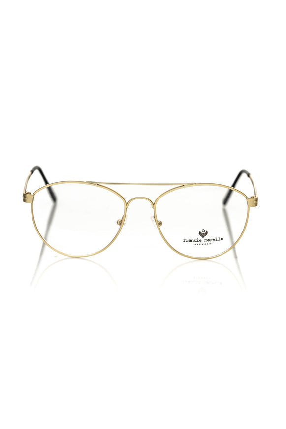 Frankie Morello Elegant Aviator Eyeglasses with Matt Gold Finish - Ellie Belle