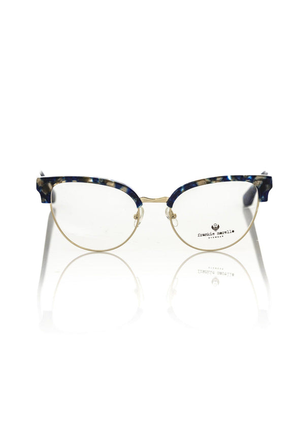 Frankie Morello Elegant Clubmaster Blue Pearl Eyeglasses - Ellie Belle