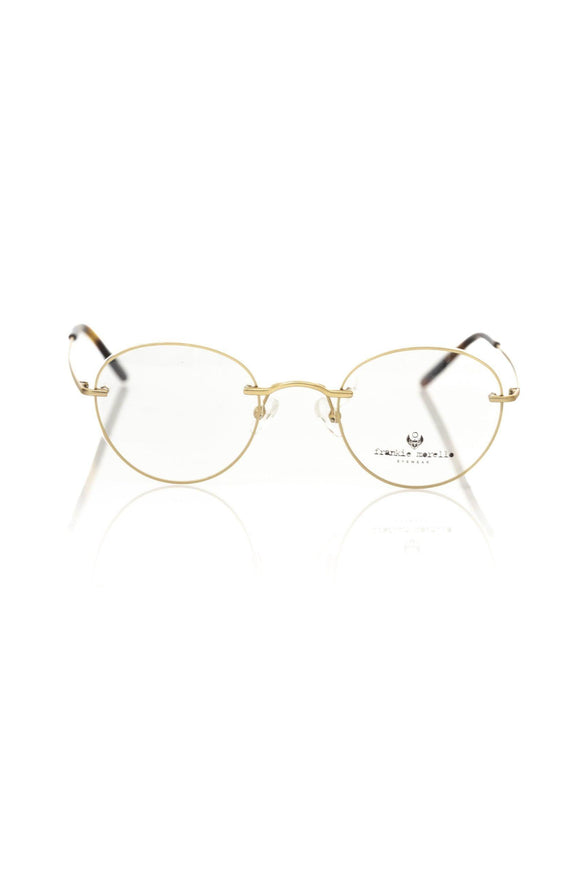 Frankie Morello Elegant Matt Gold Round Eyeglasses - Ellie Belle