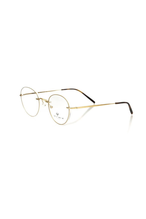 Frankie Morello Elegant Matt Gold Round Eyeglasses - Ellie Belle